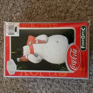 2002 limited release Coca Cola Fiber Optic Snowman Ornament